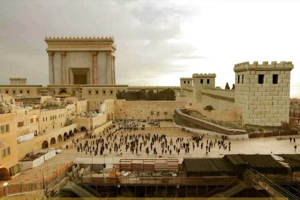 Jerusalem with the Jewish Temple Beit Hamikdash Rebuilt