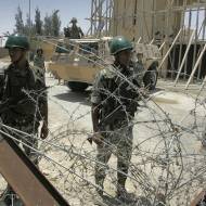 Egyptian soldiers on the border with Gaza