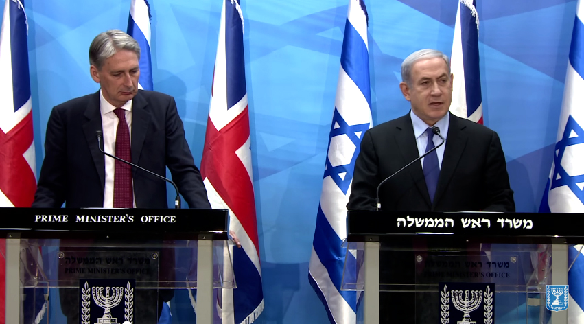 Netanyahu and British Foreign Secretary Hammond Argue Over Iran Deal