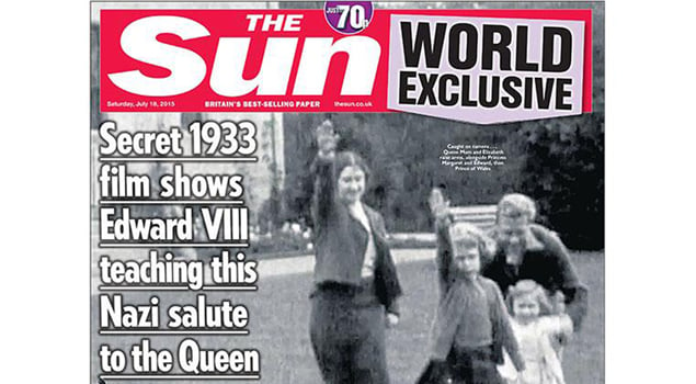 Queen Nazi Salute in Sun Newspaper