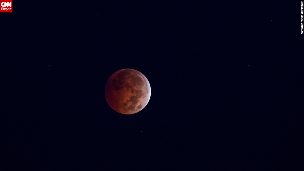 Blood Moon Appears in the Sky Over Jerusalem