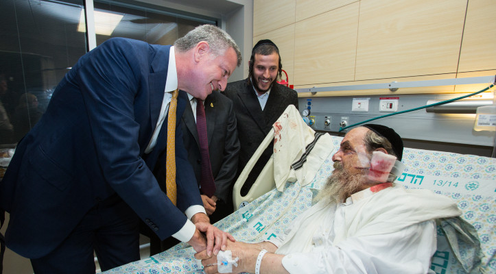 New York City Mayor Bill de Blasio Visits Injured Israeli Civilians Victims of Palestinian Terror