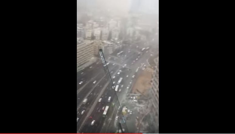 Tel Aviv Crane Miracle During a Fierce Winter Storm