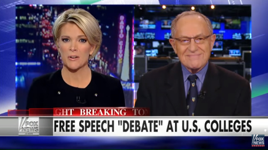 Alan Dershowitz Spoke on Kelly File with Megyn Kelly Regarding Anti-Semitism and Thought Control on North American Campuses