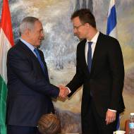 Hungarian Foreign Minister Peter Szijjarto and Netanyahu