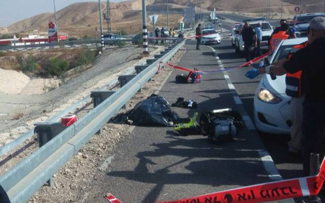 Scene of car ramming at Kfar Adumim junction