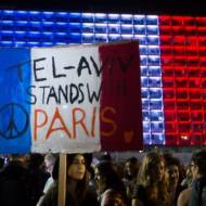 Tel Aviv rally in solidarity with France