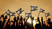 Waving Israeli flags