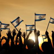Waving Israeli flags