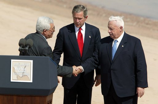 Bush, Sharon, Abbas