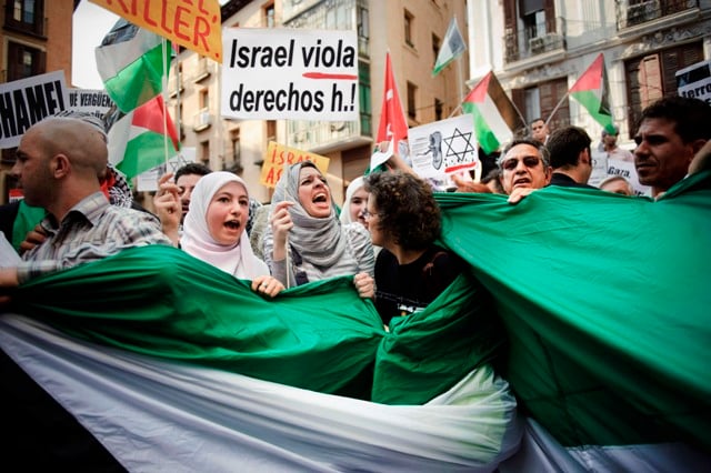 Anti-Israel demonstrators in Spain