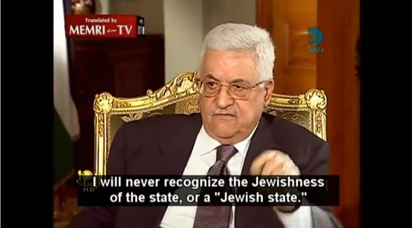 Mahmoud Abbas refuses to acknowledge Israel