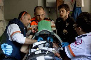 medics treat terror victim