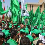 Students at Bir Zeit University celebrating Hamas victory