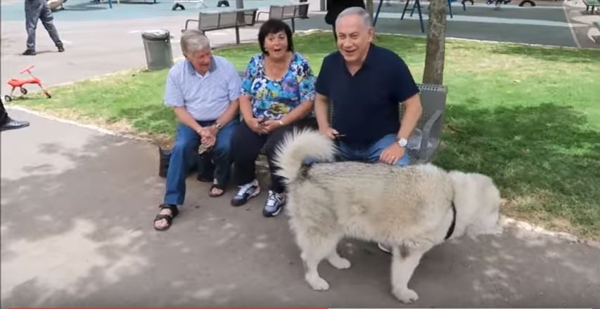 Netanyahu and dog Kaiya