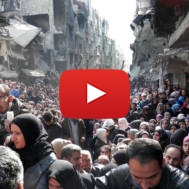Palestinian Refugees in Yarmouk refugee camp in Damascus