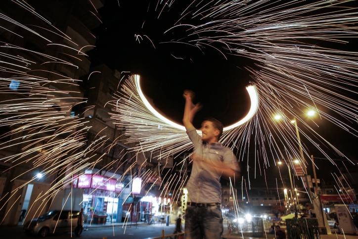 Palestinians celebrate