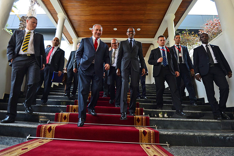 President of Rwanda Paul Kagame and Netanyahu