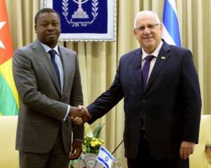 President Reuven Rivlin meets with the president of Togo Faure Gnassingbé. (Mark Neyman/GPO)