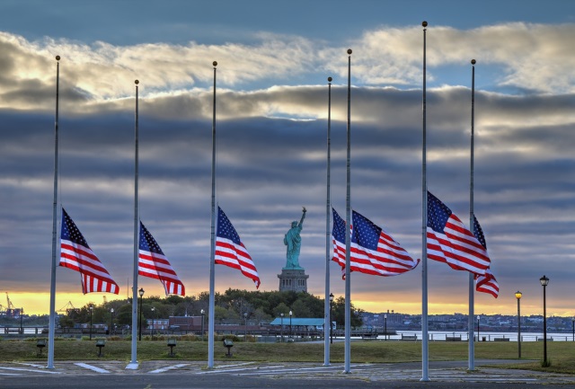 US flag half staff