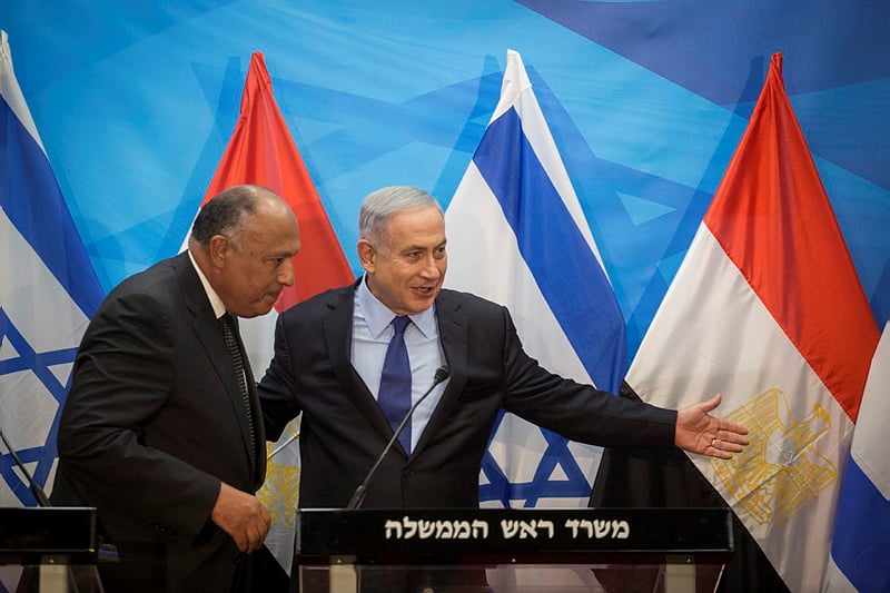 Netanyahu and Sameh Shoukry