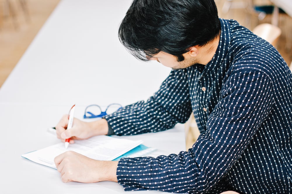 Student studying