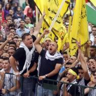 Palestinian student supporters of Fatah. (Issam Rimawi/Flash90)