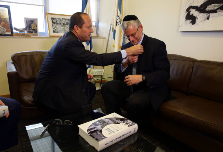 Jerusalem Mayor Nir Barkat and UWI Founder Michael Gerbitz