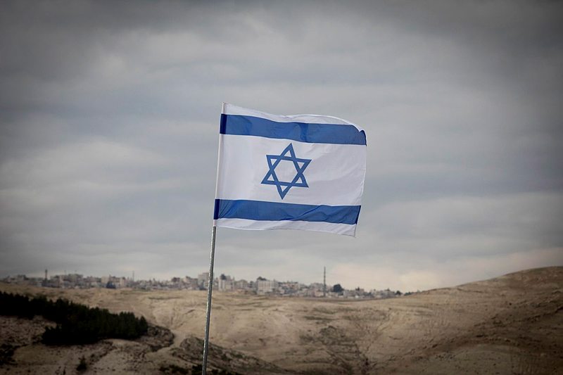 Israeli flag in Judea
