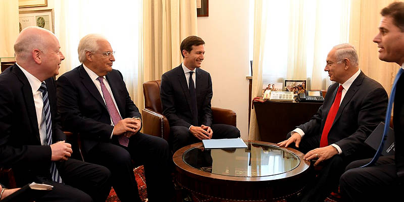 Trump's Special Envoys Jared Kushner and Jason Greenblatt and PM Netanyahu