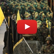 Hezbollah fighters at rally