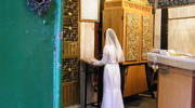 Jewish bride praying at Cave of the Patriarchs before her wedding, 2010