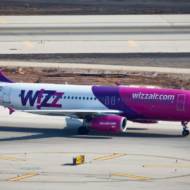 Wizz flight takes off from Tel Aviv's Ben-Gurion Airport.