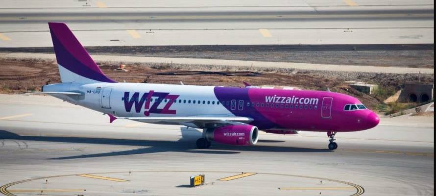 Wizz flight takes off from Tel Aviv's Ben-Gurion Airport.