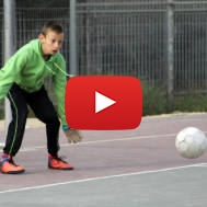 Israeli child plays football