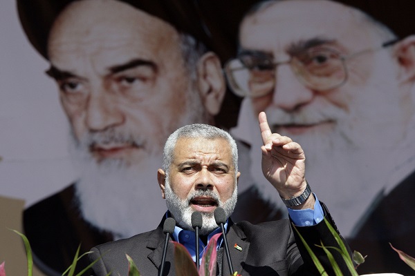 Hamas terrorist organization leader Ismail Haniyeh in Iran. (AP Photo/Vahid Salemi)