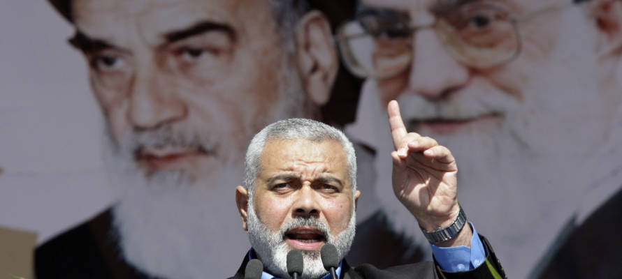 Hamas terrorist organization leader Ismail Haniyeh in Iran. (AP Photo/Vahid Salemi)