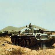 Abandoned Syrian T-62 tanks on the Golan Heights