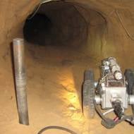IDF equipment in a Gaza terror tunnel. (IDF Spokesperson/Flash90)