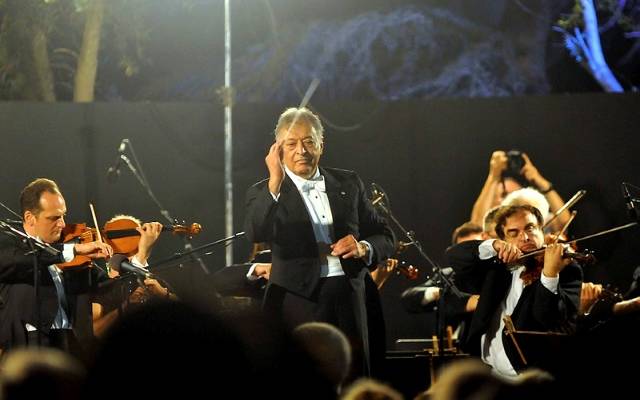 Zubin Mehta leads the Israel Philharmonic orchestra (Yossi Zelgier/Flash90)