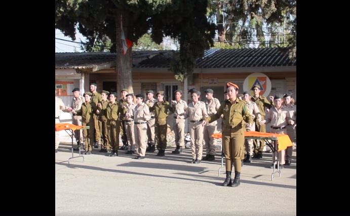 IDF volunteers Hatikvah sign language