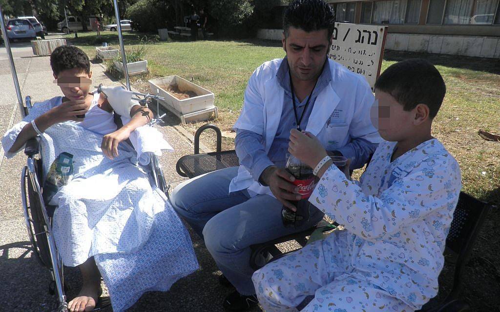 Syrian children being treated at the Ziv Medical Center in Safed