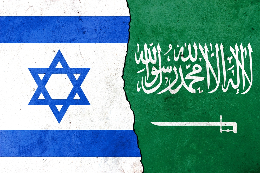 Israel and Saudi Arabia flags
