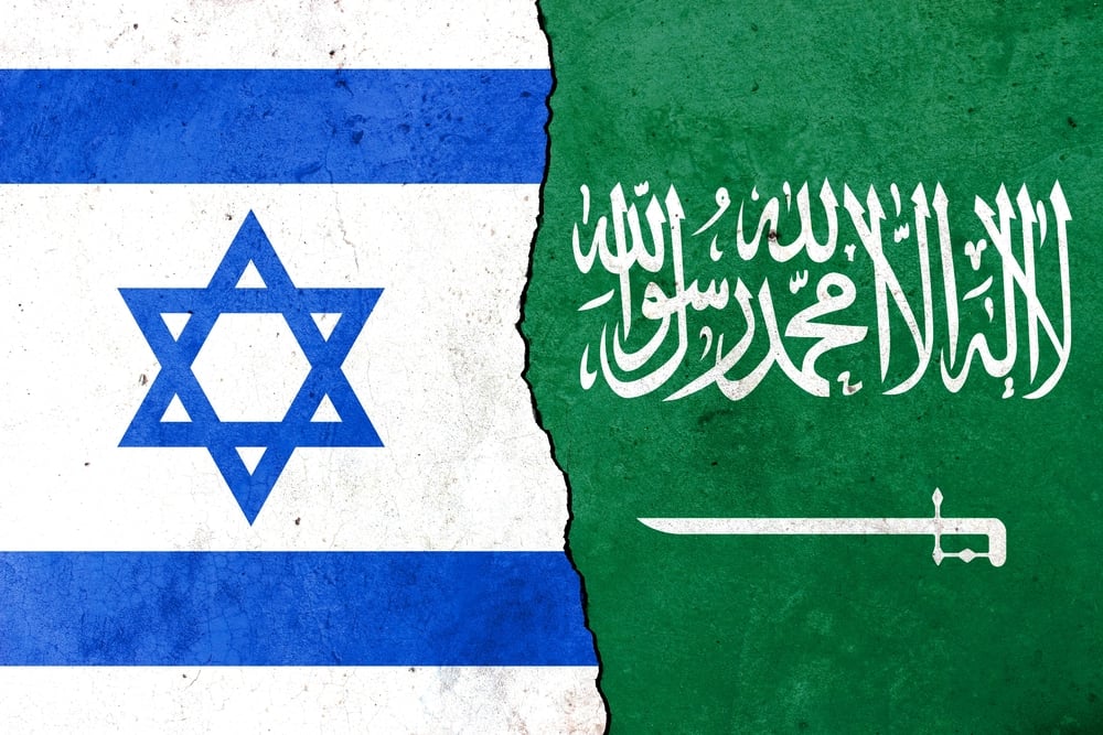 Israel and Saudi Arabia flags