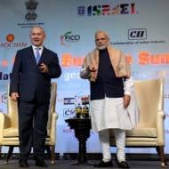 Israeli Prime Minister Benjamin Netanyahu and Indian Prime minister Narendra Modi. (Avi Ohayon/GPO)