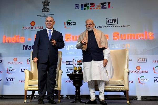 Israeli Prime Minister Benjamin Netanyahu and Indian Prime minister Narendra Modi. (Avi Ohayon/GPO)