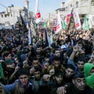 Palestinian protesters in Gaza