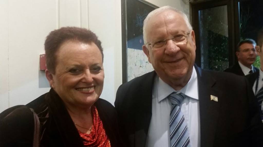 Israeli Ambassador to Japan Yaffa Ben-Ari and President Reuven Rivlin