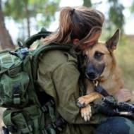 An IDF warrior and her dog.