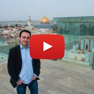 Mark Halawa stands overlooking the Temple Mount in Jerusalem
